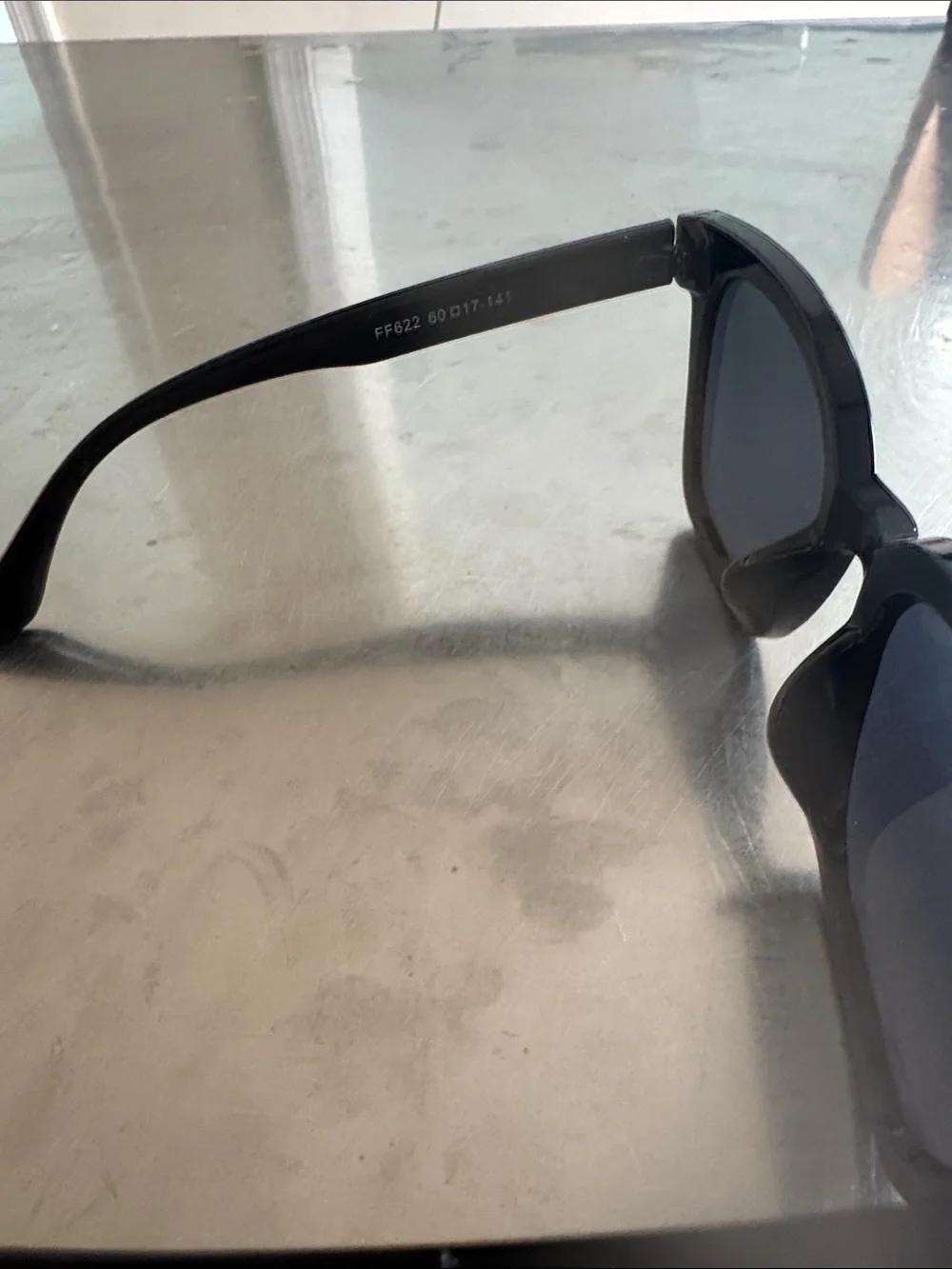 CHANEL Black Oversized Square Sunglasses with Gold Logo